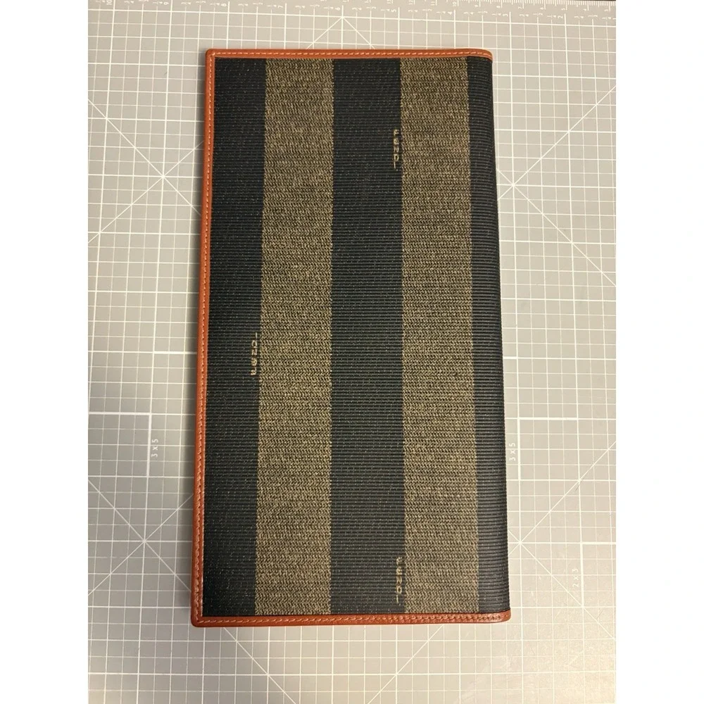 New Vintage FENDI Italy Pequin Stripe Travel Wallet Travelers Notebook - Picture 2 of 13